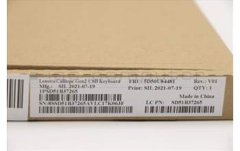 Lenovo 5D50U84481 Keyboard External,USB,Czech/Slovakian,Black,Non_Backlight