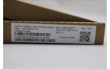 Lenovo 5D50U84575 Keyboard External,USB,Danish,Black