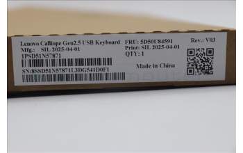 Lenovo 5D50U84591 Keyboard External,USB,Norwegian,Black