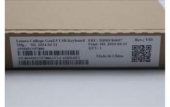 Lenovo 5D50U84607 Keyboard External,USB,Slovenian,Black