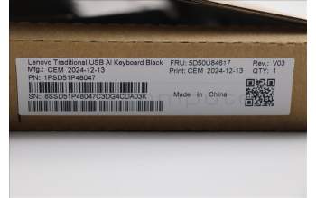 Lenovo 5D50U84617 AI Keyboard External,USB,Ukraine,Black