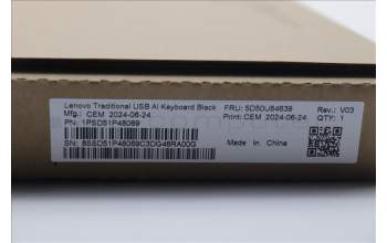 Lenovo 5D50U84639 AI Keyboard External,USB,Korean,Black