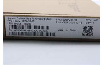 Lenovo 5D50U84725 AI Keyboard External,USB,Greek,Black