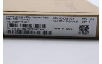 Lenovo 5D50U84734 AI Keyboard External,USB,Norwegian,Black