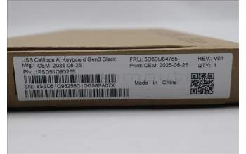 Lenovo 5D50U84785 AI Keyboard External, USB, Hungarian, Black