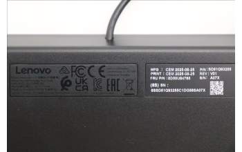 Lenovo 5D50U84785 AI Keyboard External, USB, Hungarian, Black