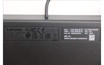 Lenovo 5D50U84786 AI Keyboard External, USB, Iceland, Black