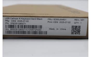 Lenovo 5D50U84801 AI Keyboard External, USB, Thai, Black