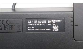 Lenovo 5D50U84810 AI Keyboard External, USB, Estonian, Black