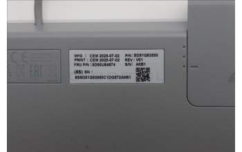 Lenovo 5D50U84874 Keyboard External, USB, French, Cloud Grey