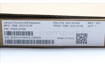 Lenovo 5D51J61962 Keyboard External,USB,UK English,Black