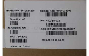 Lenovo 5F10S14235 Thermal module w/Fan, 83JL