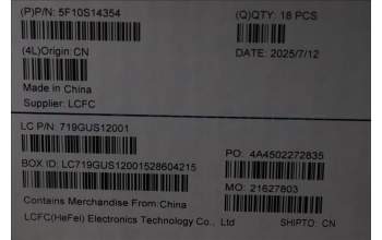 Lenovo 5F10S14354 FAN 21TR R+L