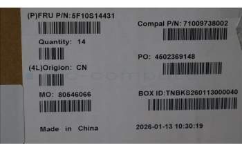 Lenovo 5F10S14431 Thermal module w/Fan, 83Q6, 8C