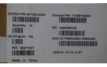 Lenovo 5F10S14433 Thermal module w/Fan, 83Q6, 10C