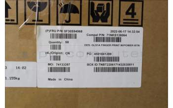 Lenovo 5F30S94968 FP BD C 82R0 w/power btn&FFC