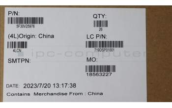 Lenovo 5F30V25976 FINGER_PRT FRU FPR Slim FoP SG Conn- JYT