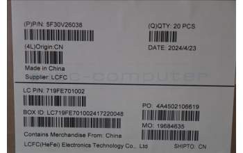 Lenovo 5F30V26038 FingerPrint CS24 30.65x14.19x 3.24 MoC Lightning Grey FOP Round Windows&Linux Goodix solution