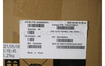 Lenovo 5H40S20274 HEATSINK Heatsink C 82L3 UMA_Robin