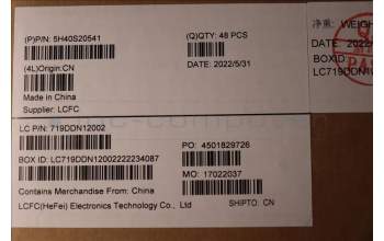 Lenovo 5H40S20541 Heatsink L 82QG WEIHONG