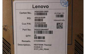 Lenovo 5H40S20580 Thermal module H 21CY_DIS_PEAK