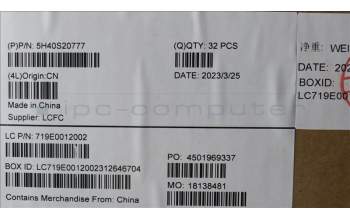 Lenovo 5H40S20777 Heatsink L 82XB FANLESS AVC