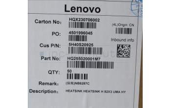 Lenovo 5H40S20925 HEATSINK H 82X3 UMA HY