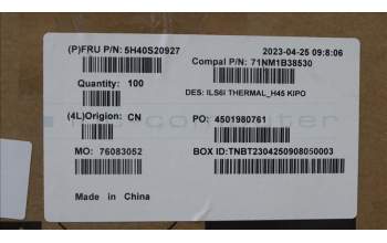 Lenovo 5H40S20927 Heatsink C 82XF H45 KIPO