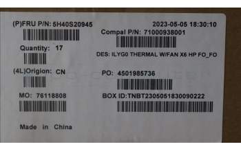 Lenovo 5H40S20945 Thermal Module 82Y4 FCN_FCN
