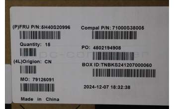 Lenovo 5H40S20996 HEATSINK Thermal C 83DV S7BP0X2_PEAK