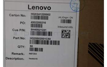 Lenovo 5H40S21241 HEATSINK H 83HU UMA_FCN