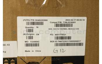 Lenovo 5H40U93066 DIS Thermal Module