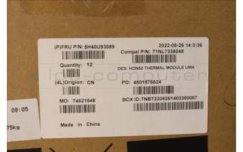 Lenovo 5H40U93089 UMA Thermal Module