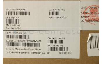 Lenovo 5H40X89387 HEATSINK Lüfter+Heatsink N19E Sunon