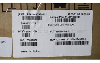 Lenovo 5H50S29111 Scharnier Scharnier R&L C 82XD AL