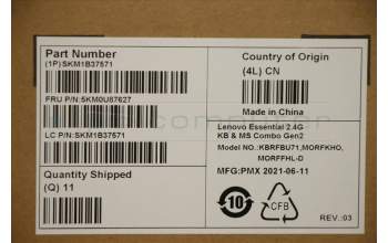 Lenovo 5KM0U87627 Keyboard_Mouse,2.4G,Nordic,Black,Non_Backlight