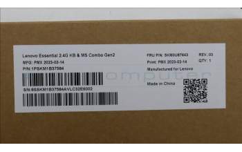 Lenovo 5KM0U87643 Keyboard_Mouse,Wireless,Danish,Black