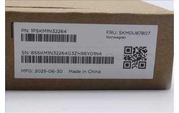 Lenovo 5KM0U87807 Keyboard_Mouse,2.4G,Norwegian,Black