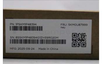 Lenovo 5KM0U87999 Keyboard_Mouse, 2.4G, Italy, Luna Grey, Black Wheel