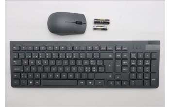 Lenovo 5KM0U88012 Keyboard_Mouse, 2.4G, Swiss French/German, Luna Grey, Black Wheel