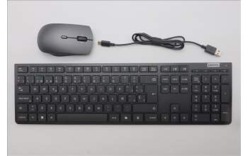 Lenovo 5KM0U88190 AI Keyboard_Mouse, Wireless, Spanish, Storm Grey