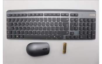 Lenovo 5KM0U88203 Keyboard_Mouse, Wireless, Arabic, Luna Grey