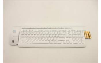 Lenovo 5KM1C40669 Keyboard_Mouse, Wireless, Russian Cyrillic, White Grey, Non Backlight