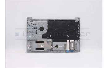 Lenovo 5M10V16971 C-Cover with keyboard, German, Silver, Backlight, UK