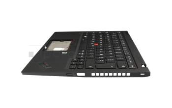 5M10Z27455 Original Lenovo Tastatur inkl. Topcase FR (französisch) schwarz/schwarz mit Backlight und Mouse-Stick