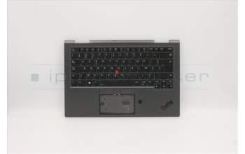 Lenovo 5M10Z37143 C-Cover with keyboard, Belgian, Iron Grey, WWAN, UK