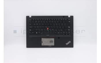 Lenovo 5M10Z41352 C-Cover with keyboard, Arabic, Black, Backlight, Fingerprint, US