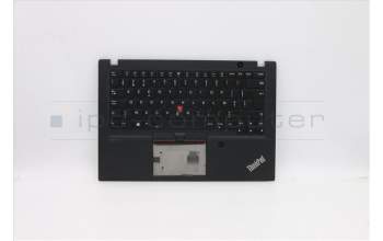 Lenovo 5M10Z41462 C-Cover with keyboard, Belgian, Black, Backlight, FingerPrint, UK
