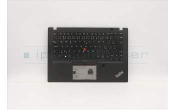 Lenovo 5M10Z54243 C-Cover with keyboard, Czech Slovakian, Black, Backlight, FingerPrint, UK