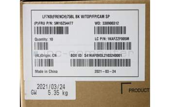 Lenovo 5M10Z54477 C-Abdeckung mit Tastatur, Französisch, Schwarz, Hintergrundbeleuchtung, Fingerabdruck